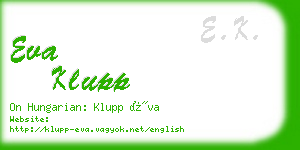eva klupp business card